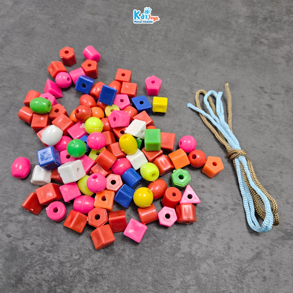 Jual Meronce Manik Geometri Free Tali / Mainan Edukasi Montessori Anak ...