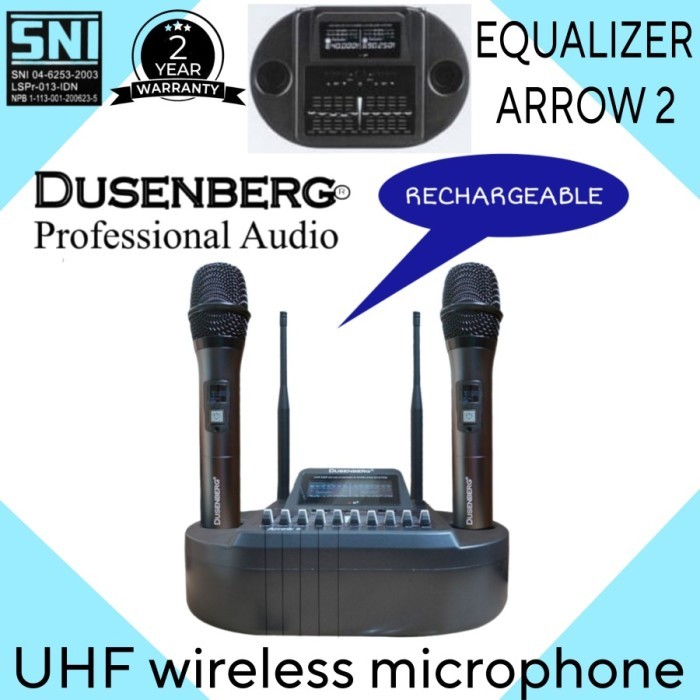 Jual Mic Wireless DUSENBERG Arrow 2, Microphone Rechargeble, Equalizer ...