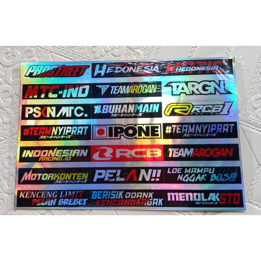 Jual Stiker Racing Pack Sticker Racing Hologram Stiker Sponsor Stiker ...