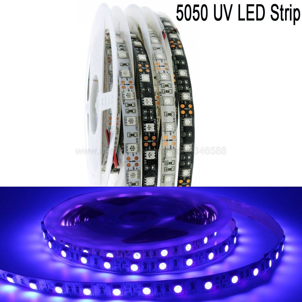 Jual 5m 12V DC 5050 UV LED Strip Light 395nm - 405nm Ultraviolet ...