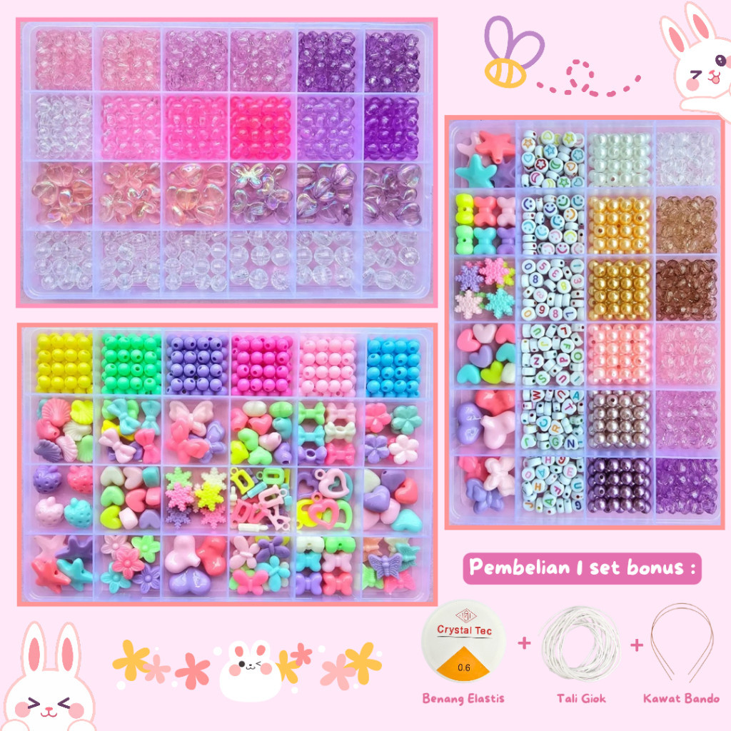 Jual Set Bahan DIY Meronce Manik Manik Mainan Edukasi Anak - SM017 ...