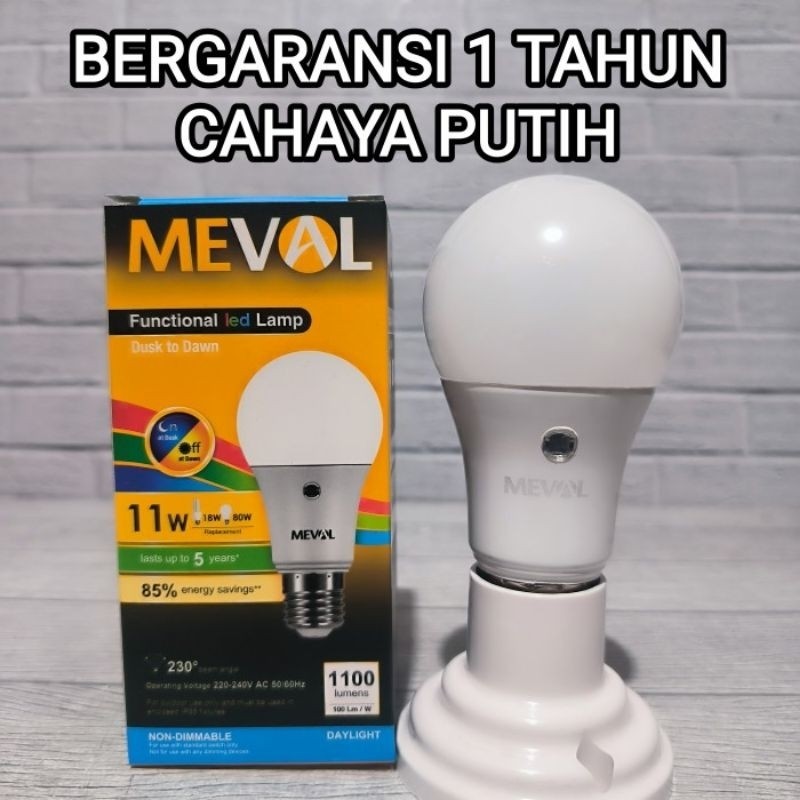 Jual MEVAL LAMPU LED 11W SENSOR CAHAYA PUTIH COOL DAYLIGHT LIGHT SENSOR ...