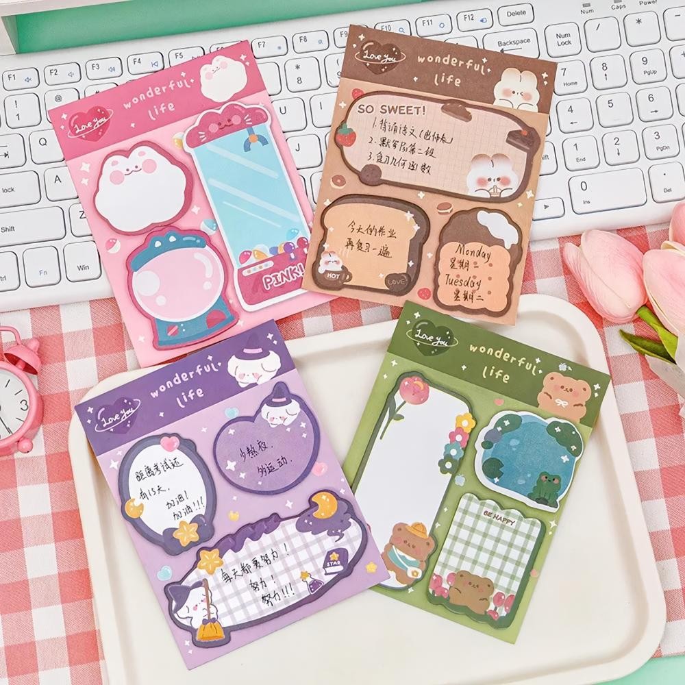 Jual Sticky Notes Motif 3in1 Memo Pad Stick Note 60lembar Tempelan ...