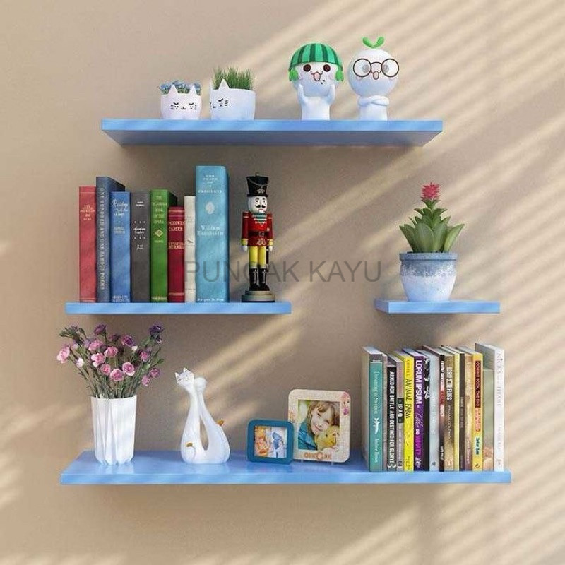 Jual PAPAN DINDING 1 SET 4 PCS RAK DINDING TEMPEL TEMBOK MINIMALIS ...