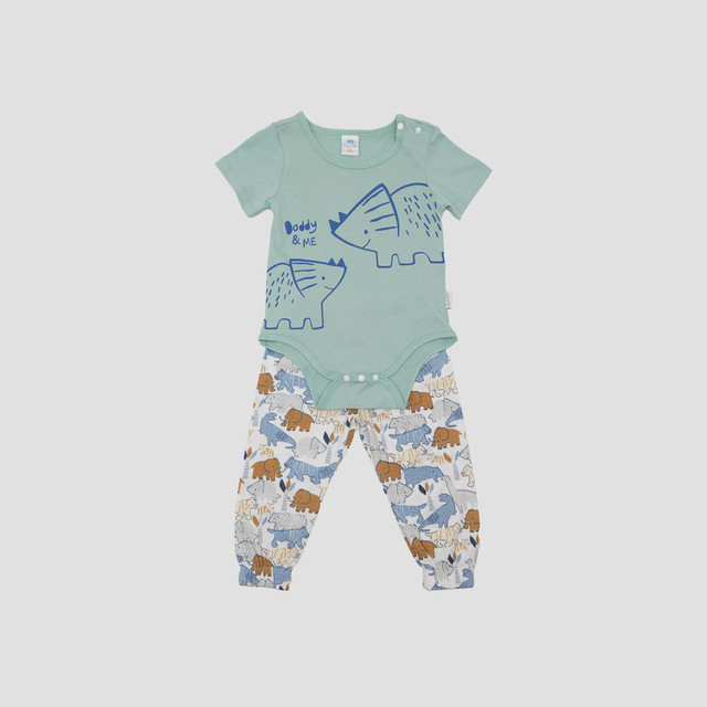 Pipiniko Short Sleeve Shirt Dino Print Kantong