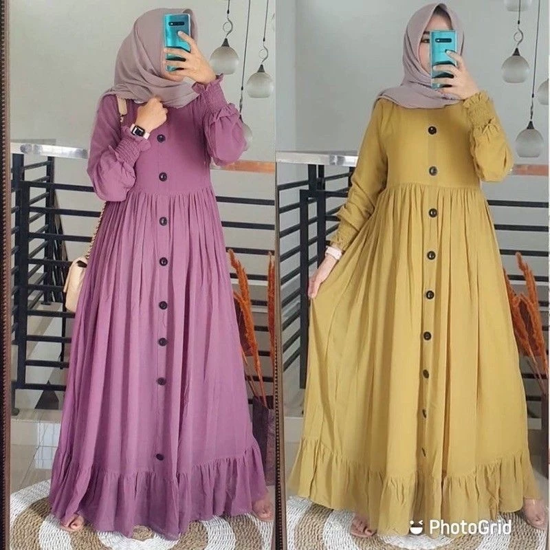 Detail bahan crepe Gamis Alesha