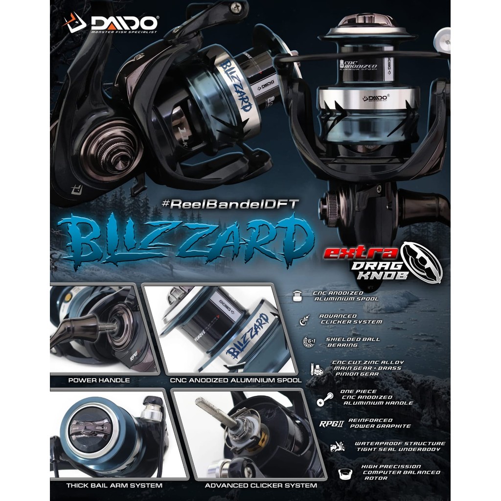 Jual Reel Spinning Daido Blizzard 1000 s/d 6000 PH (Power Handle ...