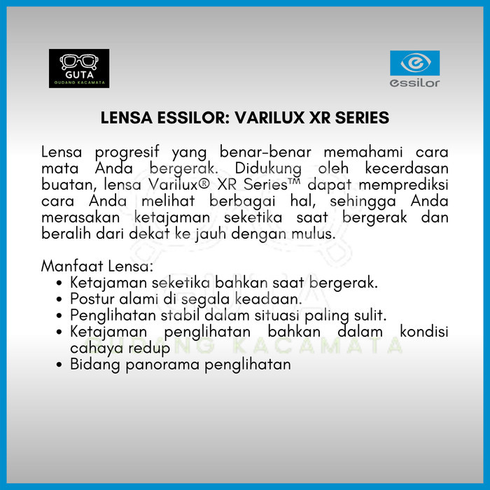 Jual Lensa Kacamata Progresif Crizal Essilor Varilux XR PRO Original