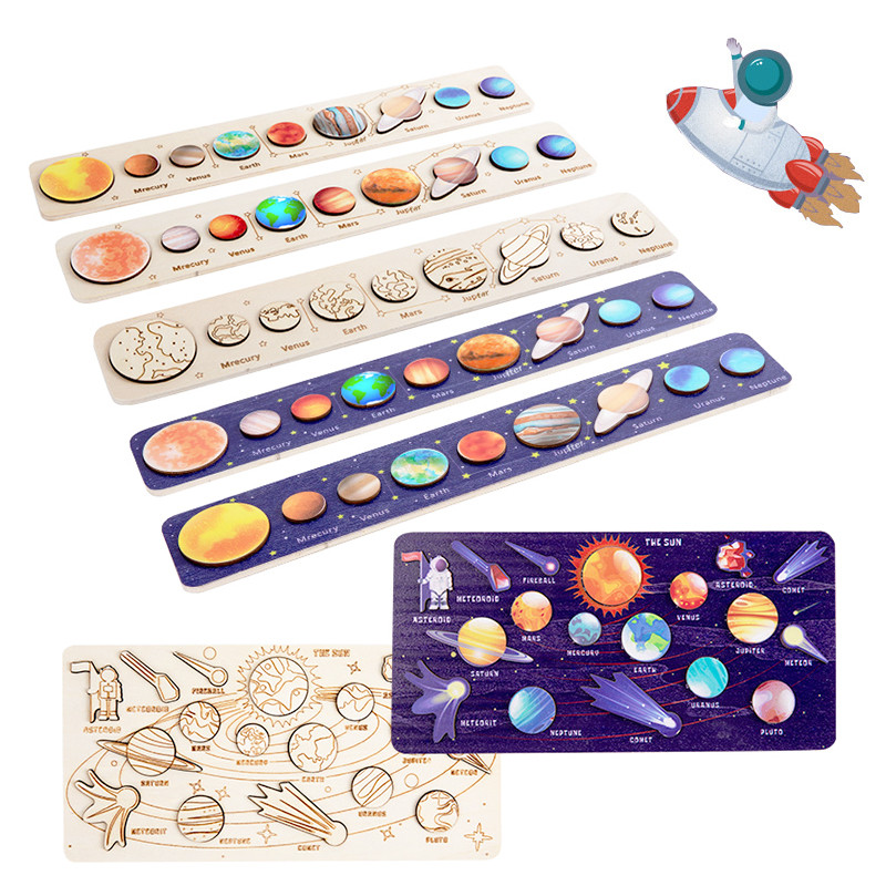 Jual Children Montessori Wooden Solar System Planets for Kids Model ...
