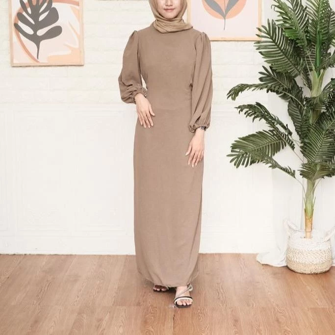 Dress Nara Crincle Premium tampilan depan