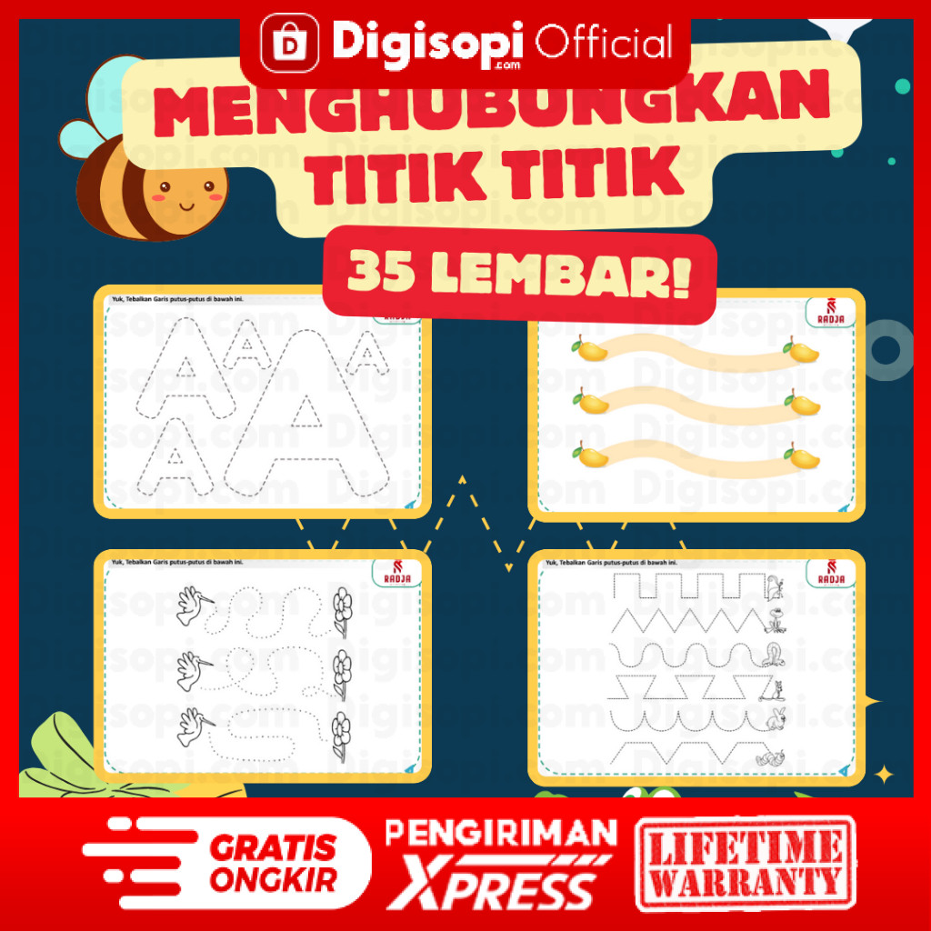 Jual 35 Lembar Worksheet Menghubungkan Titik-Titik Printable Worksheet ...