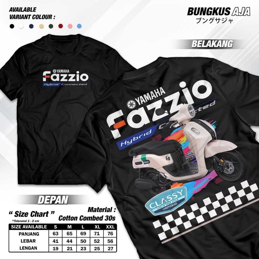 Jual Kaos Fazzio Motor Matic Yamaha Tshirt Racing Motor Baju Distro 30s ...