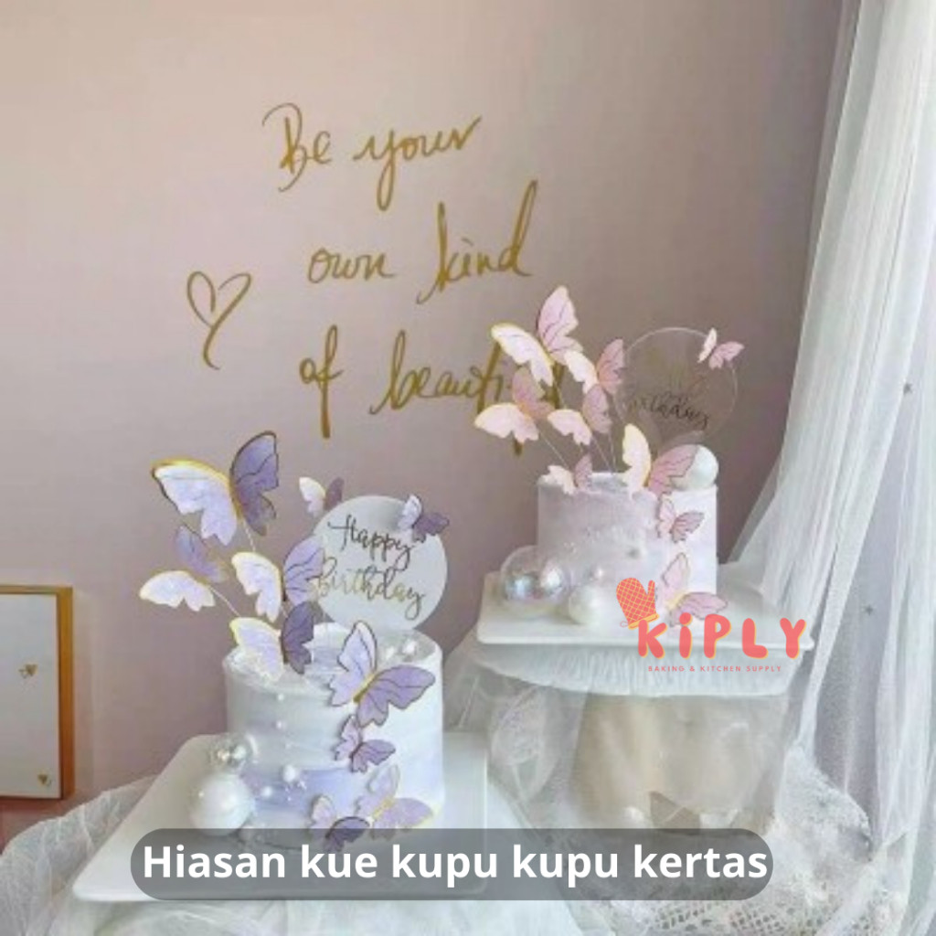 Jual FLOPY - (10 Pcs) Hiasan kue kupu kupu kertas - Birthday Cake ...