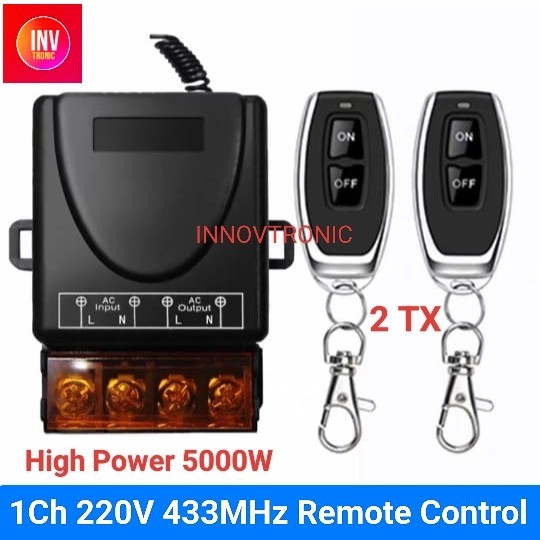 Jual 433MHz 5000W 1Ch 220V Remote Control Switch Receiver Pompa Air ...
