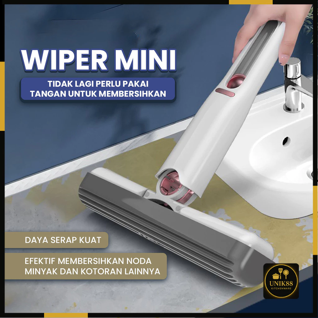 [UNIK88] Wiper Pembersih Jendela Kaca / Wiper Pembersih Dapur Wastafel / Pel Mini Portable Lipat | AutoStock