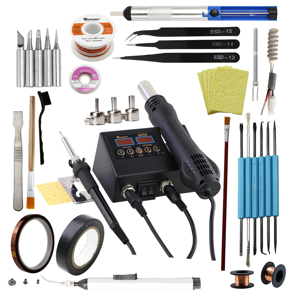 Jual SMD Soldering Iron Hot Air 2 in 1 BGA Rework Solder Station Heat ...