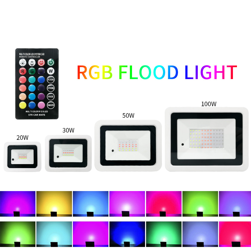 Jual LED RGB Flood Light 100W 50W 30W 20W AC220V IP68 Waterproof ...