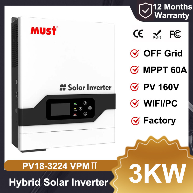 Jual MUST PV1800 Ⅱ 3KW 24V Home MPPT Solar Hybrid Inverter MAX Charge ...