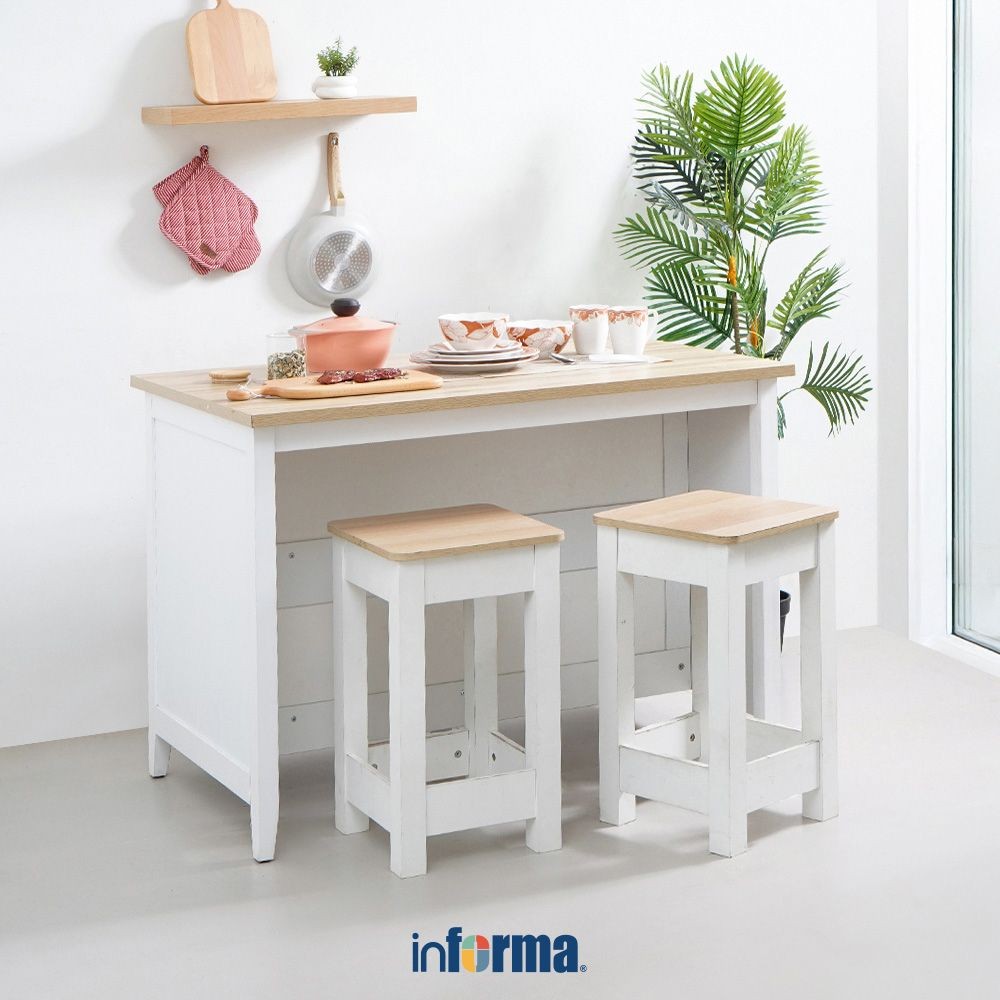 Jual Informa Gania Set Meja Dapur Dengan 2 Bangku - Putih Kitchen ...