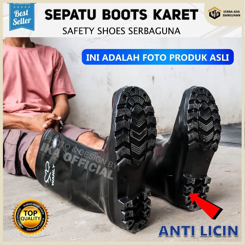 Jual Sepatu Boot Sol Hitam / Sepatu Wanly Hitam / Sepatu Proyek Hitam ...