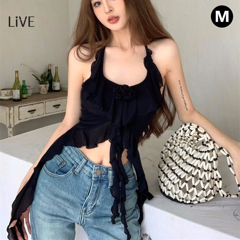 Jual ALIVEF - Rompi Leher Gantung Pita Kamisol Gambar Macan Tutul Gadis ...
