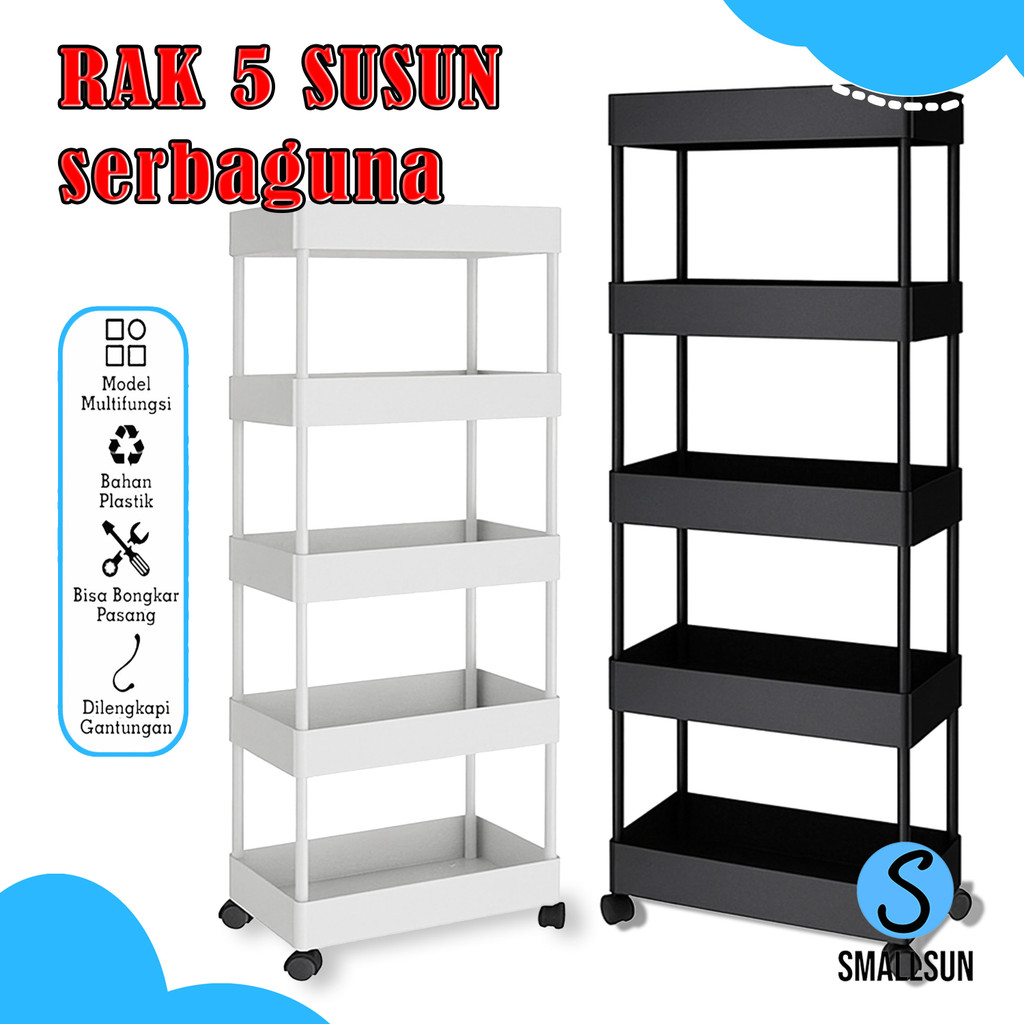 Jual (SS) Rak Dapur 5 Susun Rak Kamar Mandi Rak Troli Serbaguna 5 ...