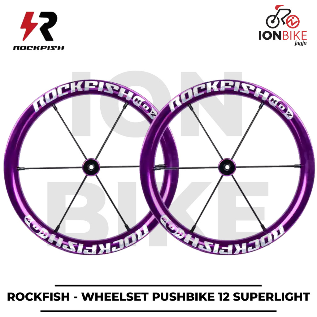 ROCKFISH K02 12インチホイールセット Jual Wheelset Pushbike Rockfish K02 Superlight Wheel Set Push Bike