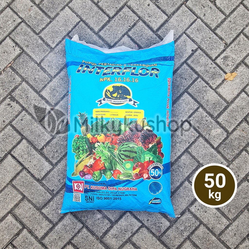 PUPUK INTERFLOR NPK 16 16 16 BERAT 50 KG KP VIA CARGO
