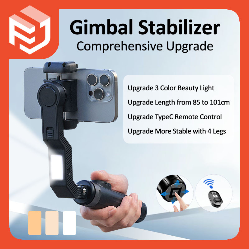 Jual Upgrade Gimbal Stabilizer for Phone Stabilizer with Beauty Light ...