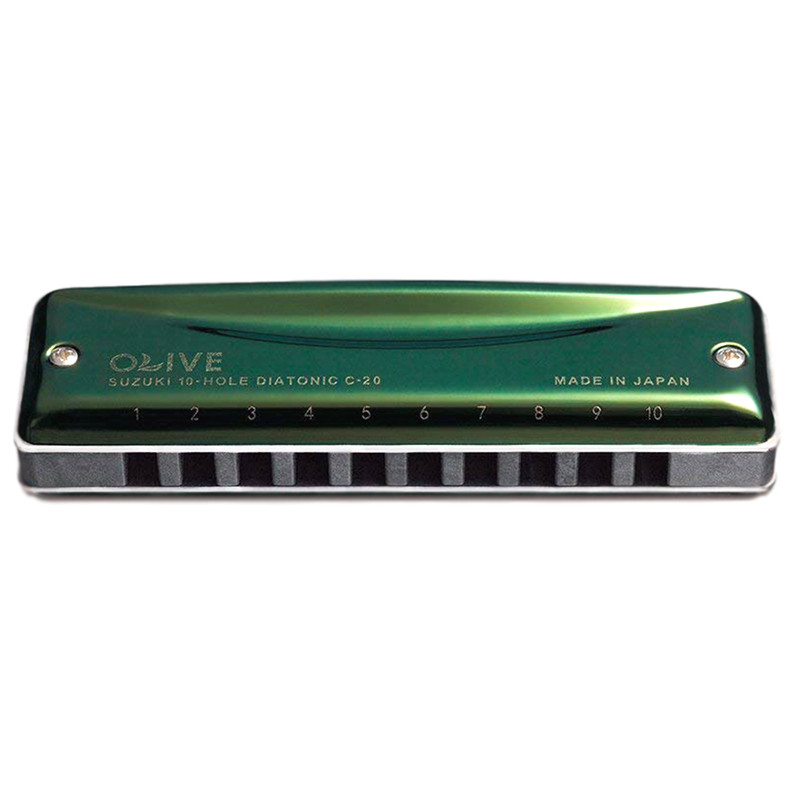 Jual Suzuki Olive C-20 Diatonic Harmonica 10 Holes Blues Harp Key Of C ...
