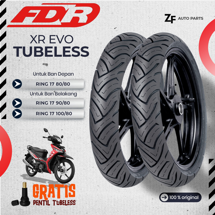 Jual Sepasang Satuan Ban Motor Bebek Fdr Sport Xr Evo Ring Tubeless Depan Belakang Supra