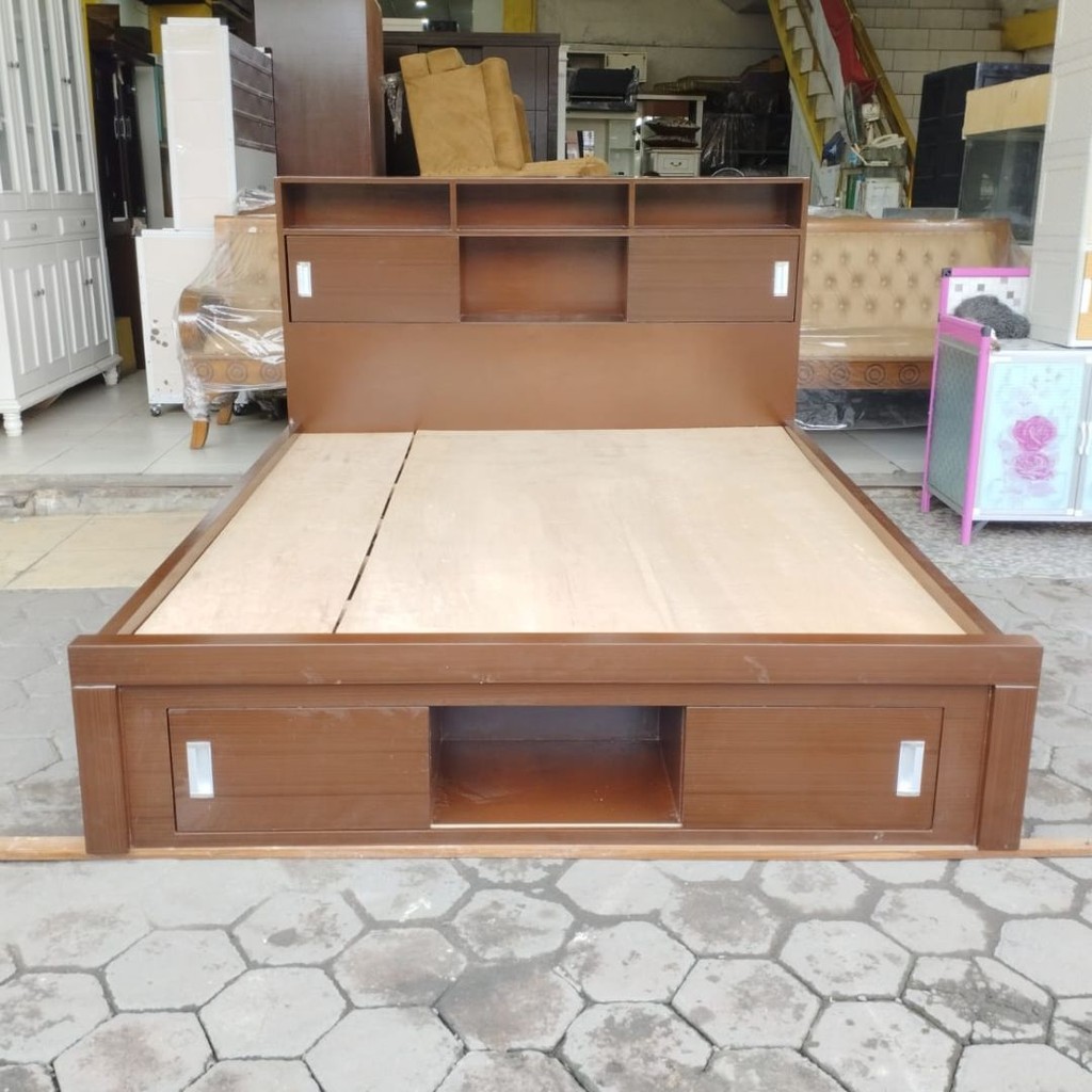 Jual Dipan Tempat Tidur Kayu Solid Blockteak 18mm Minimalis – Laci ...