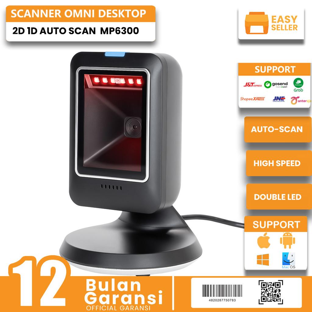 Jual Barcode Omni Scanner Desktop 1D 2D Auto Scan QR Code MP6300IR ...