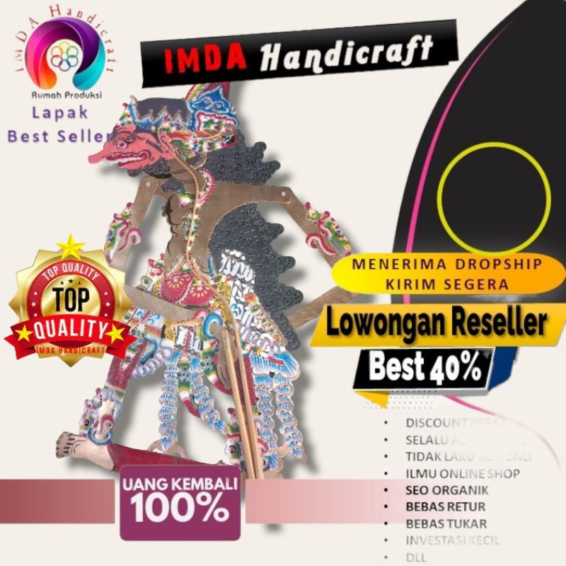Jual IMDAHANDICRAFT WAYANG KULIT SAPI ASLI TOKOH PATIH SABRANG KUNING ...