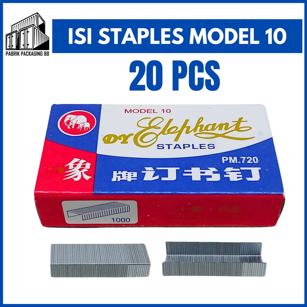 Jual Isi Staples Hekter Model 10 Isi 20 Refill Stapler Stepler Steples ...