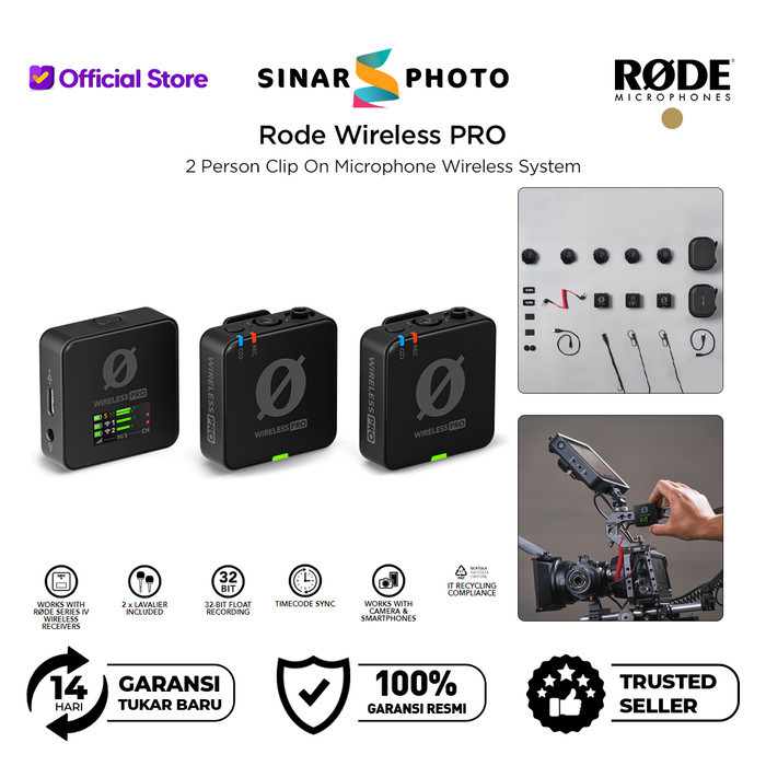Jual Rode Wireless PRO 2 Person Clip On Microphone Wireless System ...
