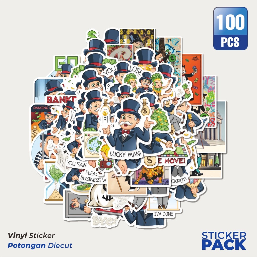 Jual Stiker Vinyl Stiker Game Monopoly 2 Waterproof Aesthetic- Untuk ...