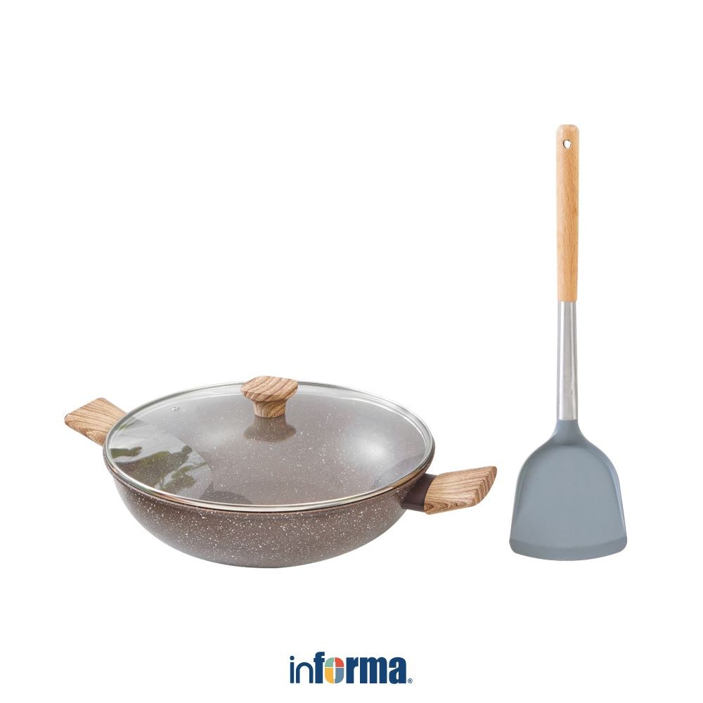 Jual Informa Cooking Color Set 2 Pcs Kira Wajan & Spatula - Cokelat ...