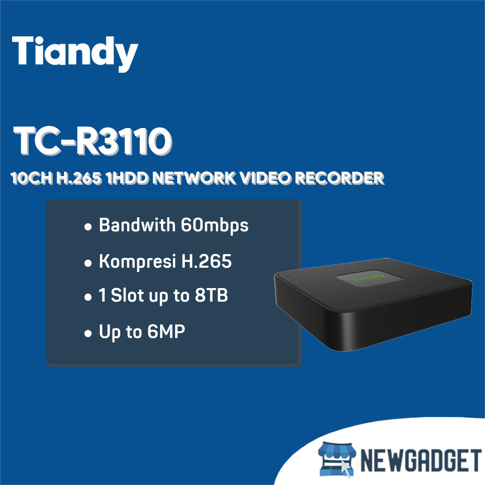 Jual TIANDY TC-R3110 NVR NON POE 10CH UP TO 6MP GARANSI RESMI | Shopee ...