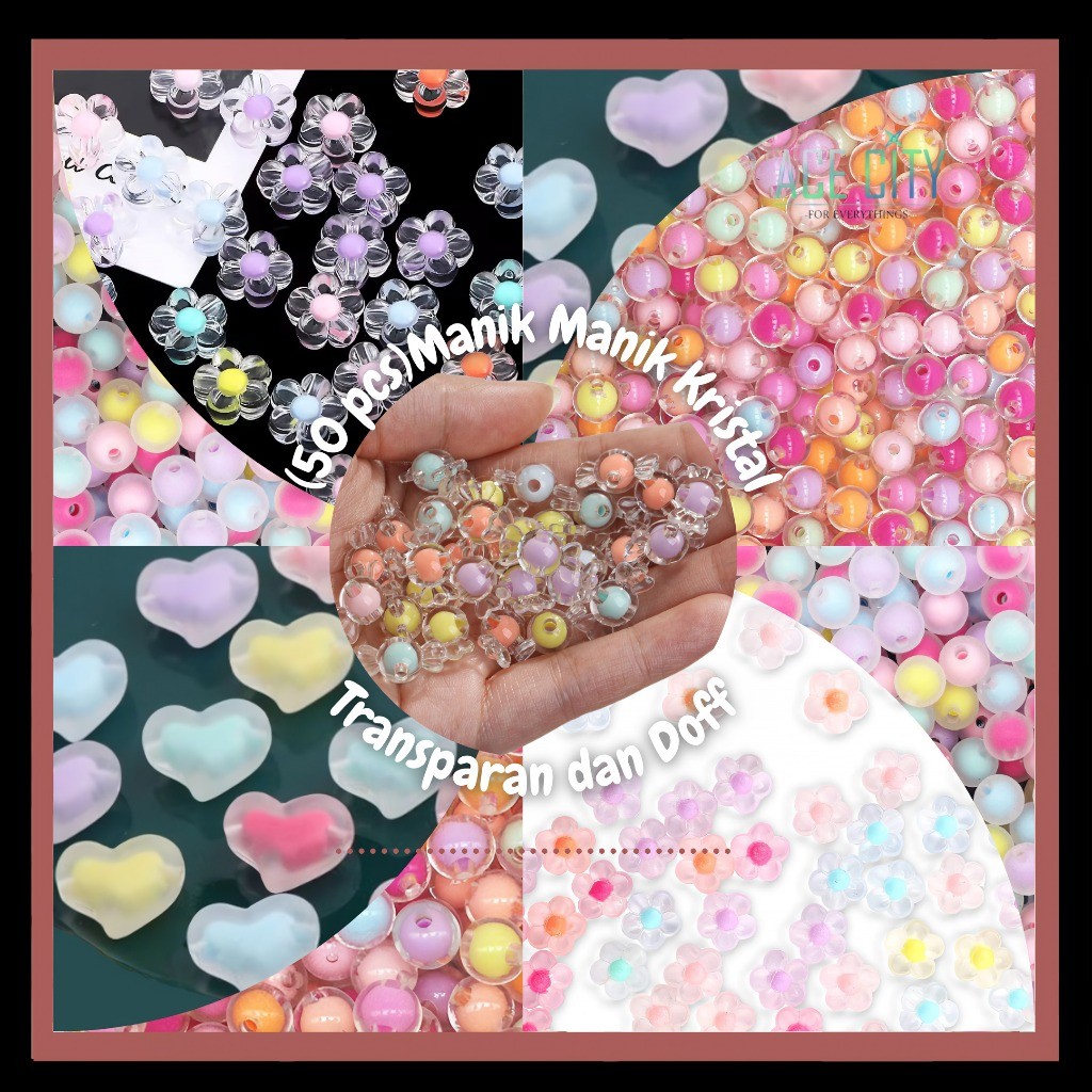 Jual (50 pcs)Manik Manik Kristal Transparan dan Doff | Shopee Indonesia