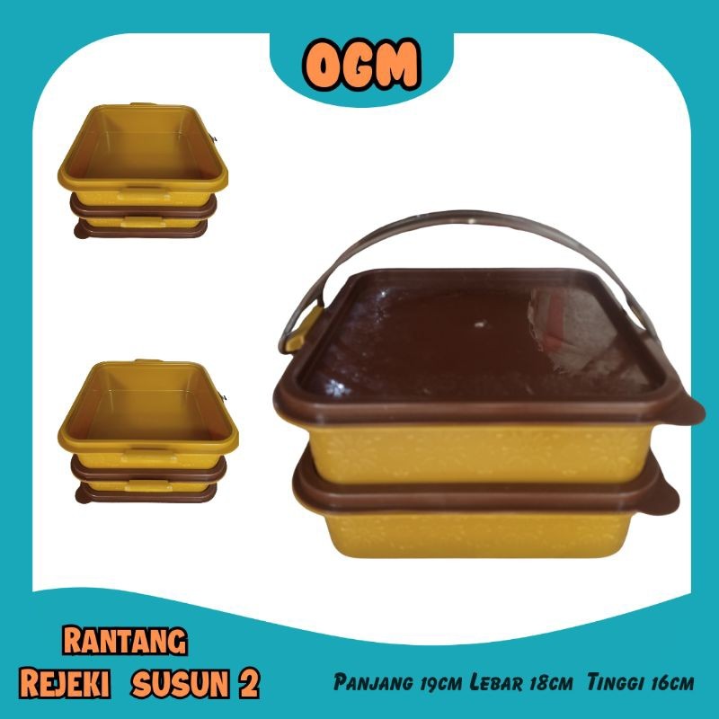 Jual Rantang Susun 2 Kotak Kotak REJEKI / Rantang Kotak Hajatan ...