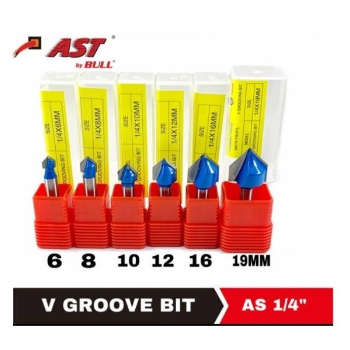 Jual Router Bit AST V Groove 6 8 10 12 16 19 mm Mata Profil Vee Tekuk ...
