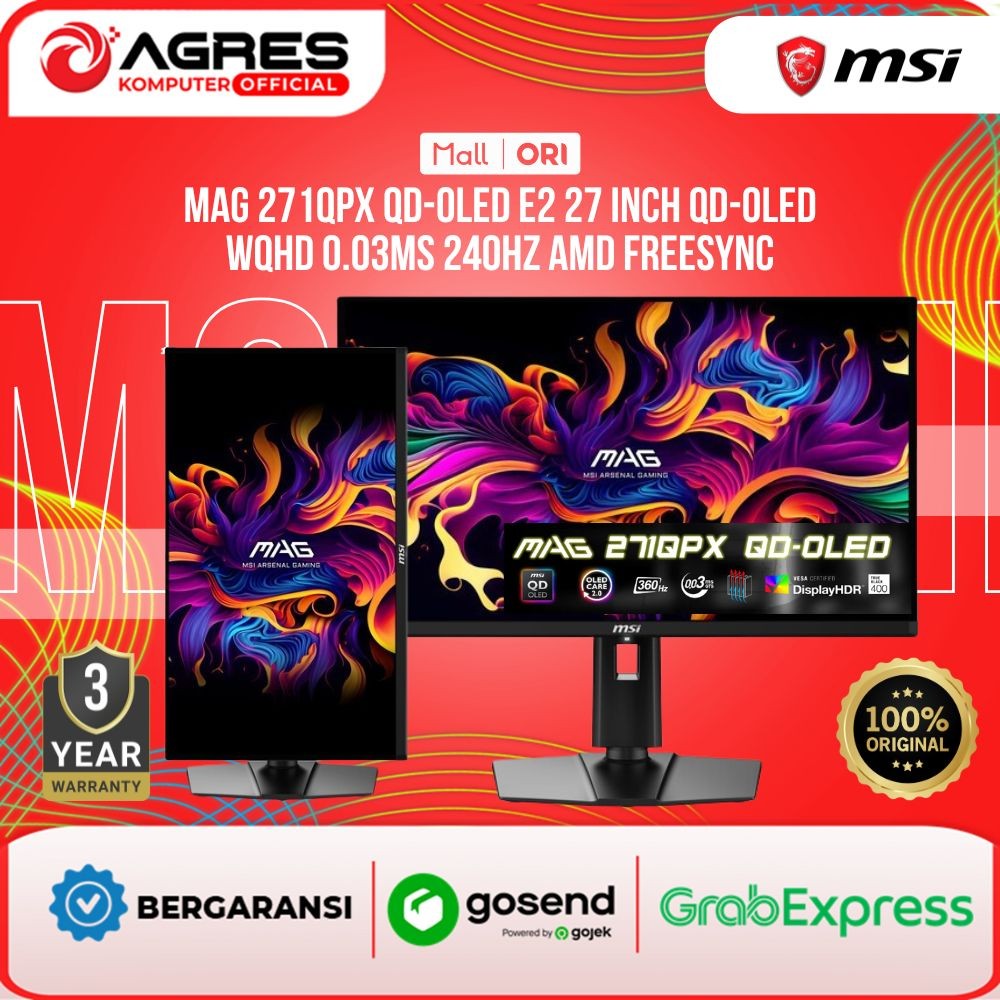 Jual MSI MONITOR MAG271QPX - MAG 271QPX QD-OLED E2 26.5 INCH QD-OLED ...