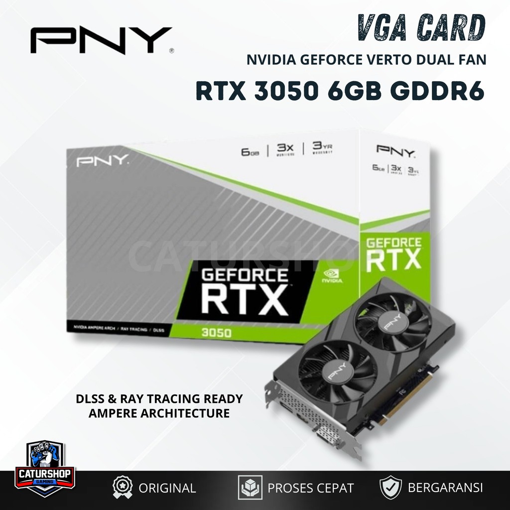 Jual VGA PNY GeForce RTX 3050 VERTO 6GB Dual Fan GDDR6 Nvidia Geforce ...