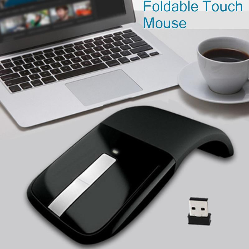 Jual Wireless Foldable Arc Touch Ergonomic Computer Mouse For Microsoft