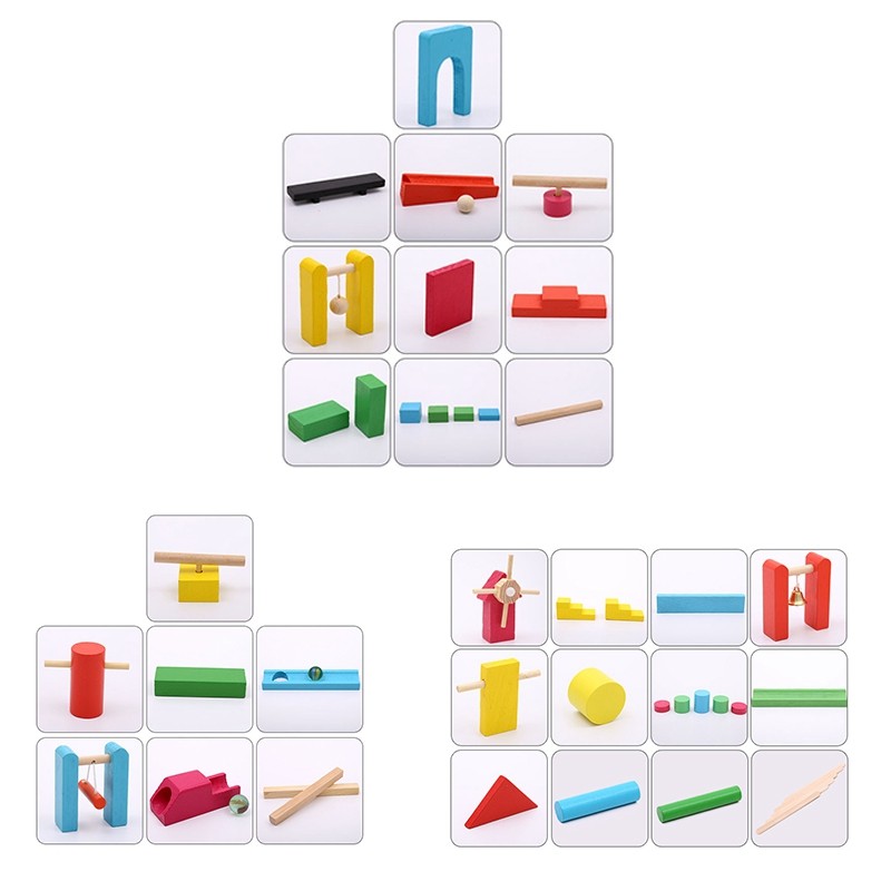 Jual Kids Wooden Domino Institution Accessories Organ Blocks Rainbow ...
