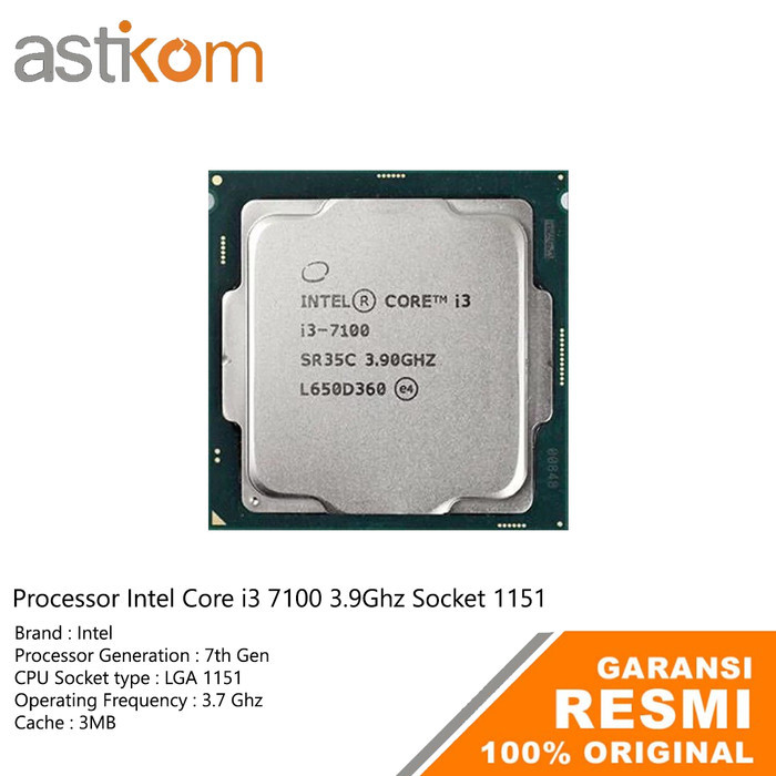 Jual Processor Intel i3 7100 3.9 GHz LGA1151 7th Gen Tray | Shopee ...