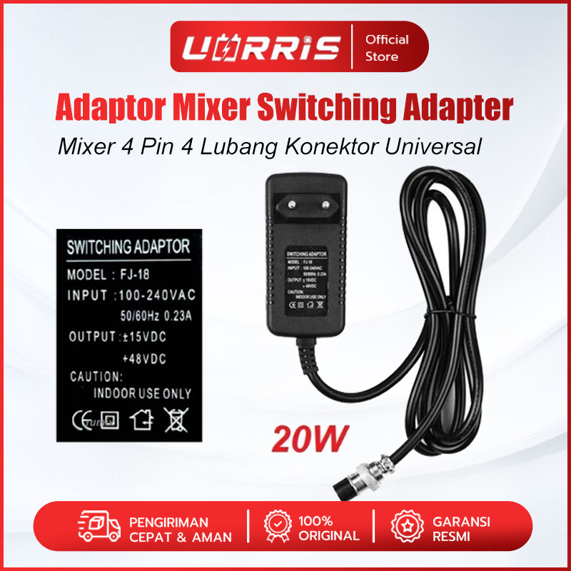 Jual UORRIS Adaptor Mixer Audio 4 Pin 220V Ashley AX8N,Alesis AX8N/AX8N ...