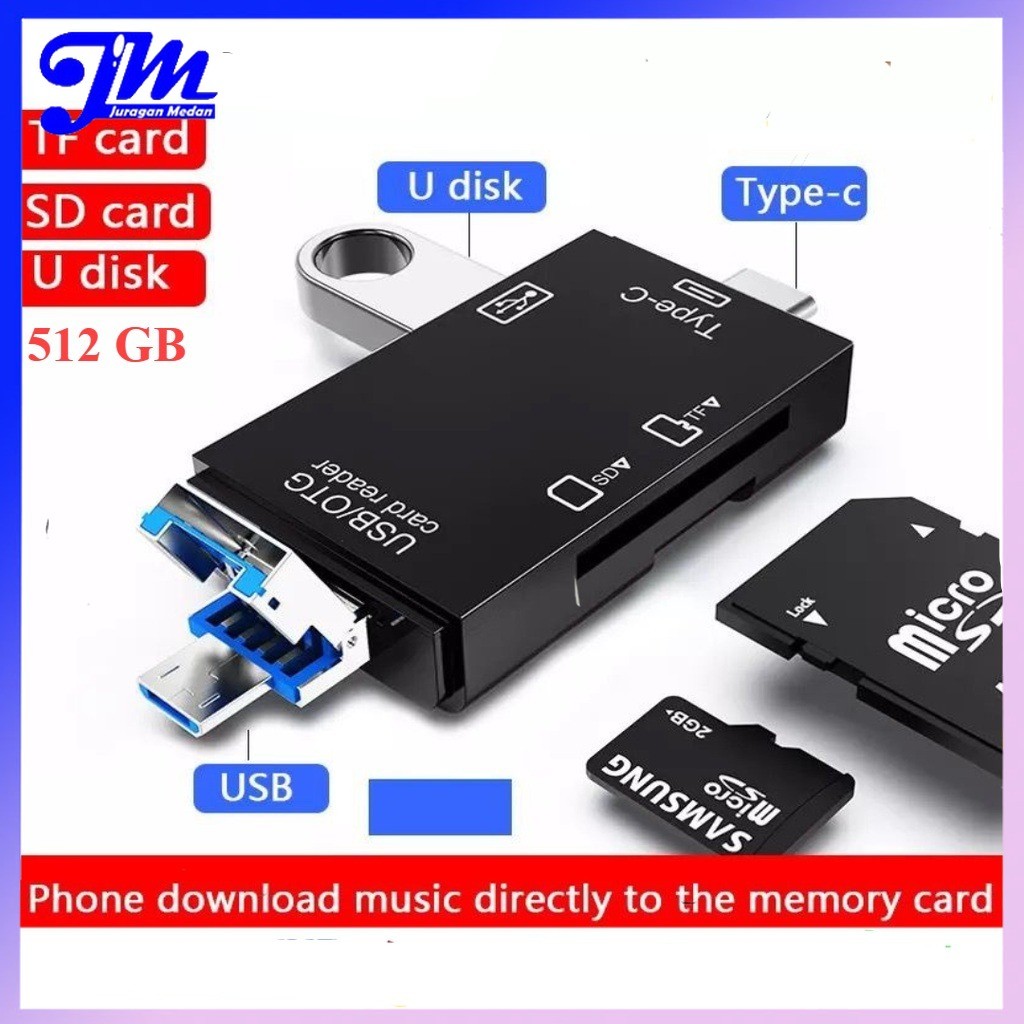 Jual Otg USB 6 In1 Micro Type C Card Reader Flashdisk Untuk pemindahan ...