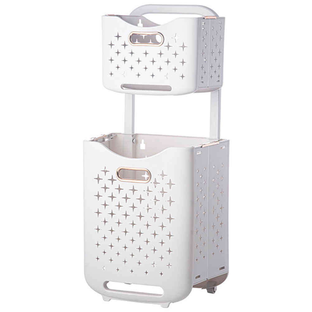 Jual Clothes Hampers for Laundry Rolling Baskets with Wheels Cart Push ...